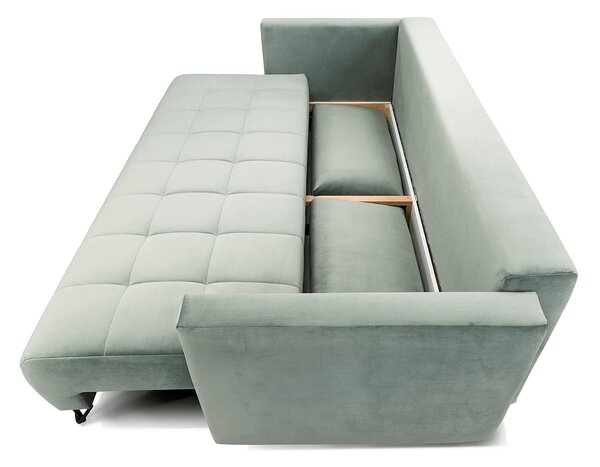 Canapea extensibila ALDO 3L, stofa catifelata turcoaz - Piano 10, cu s