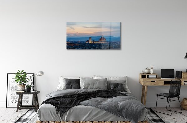 Tablouri pe sticlă Italia Catedrală noapte panorama