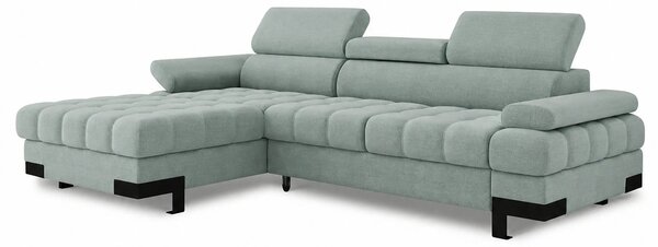 Coltar extensibil SELVA MINI, sezlong stanga, stofa catifelata verde m