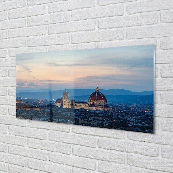 Tablouri pe sticlă Italia Catedrală noapte panorama