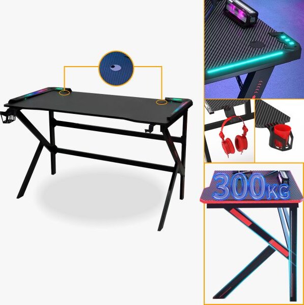 Birou Gaming 2HOME, Cyber, 120×60 cm