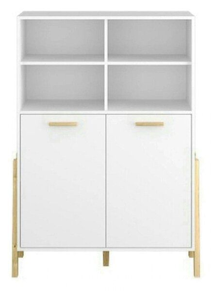 Biblioteca BELLE, alb, PAL laminat, 103x41x153 cm