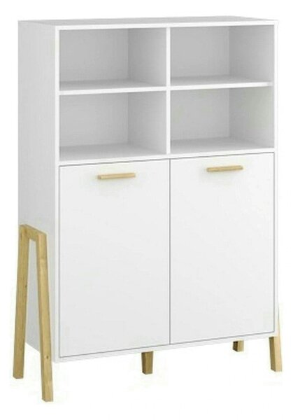 Biblioteca BELLE, alb, PAL laminat, 103x41x153 cm
