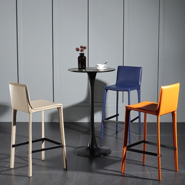 Masa de bar 2HOME stil Tulip rotunda, Negru, picior fix, 60*105cm