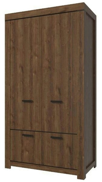 Dulap BRASS, stejar brun, PAL laminat, cu 4 usi, 112x60x210 cm