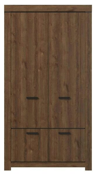 Dulap BRASS, stejar brun, PAL laminat, cu 4 usi, 112x60x210 cm