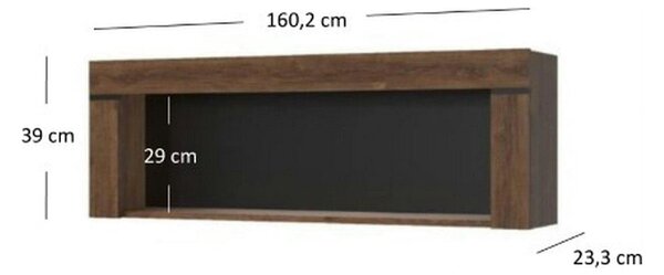 Raft BRASS, stejar brun, PAL, 160x23x39 cm