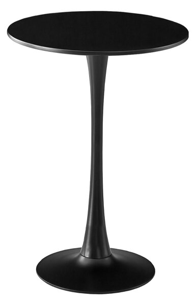 Masa de bar 2HOME stil Tulip rotunda, Negru, picior fix, 60*105cm