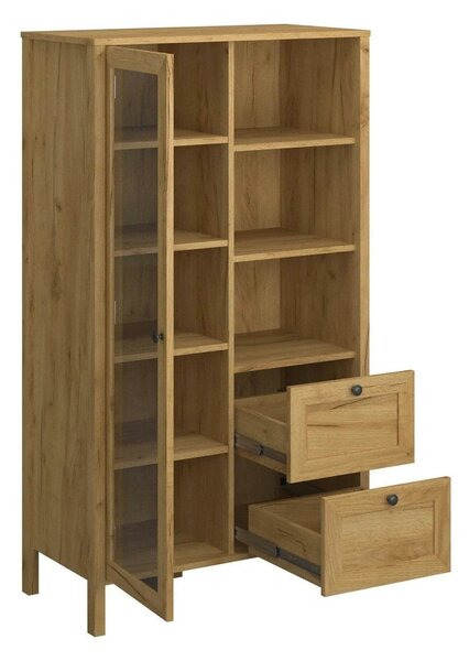 Vitrina KLARK, stejar auriu, PAL laminat, 84x42x150 cm