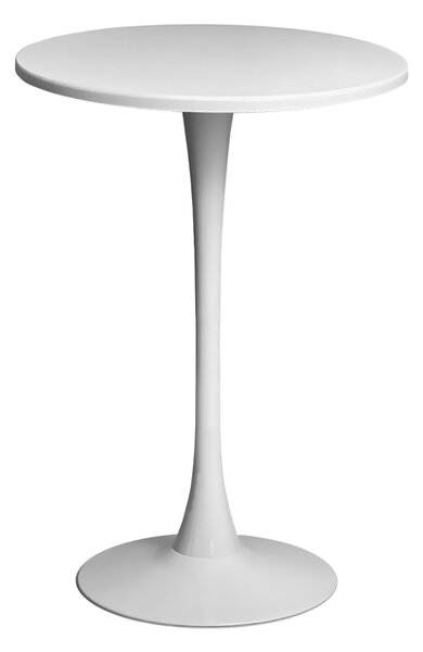 Masa de bar 2HOME stil Tulip rotunda, Alb, picior fix, 60*105cm