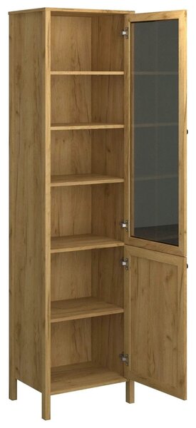 Vitrina KLARK, stejar auriu, PAL laminat, 55x42x210 cm