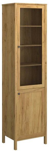 Vitrina KLARK, stejar auriu, PAL laminat, 55x42x210 cm