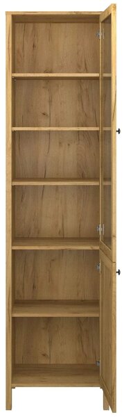 Vitrina KLARK, stejar auriu, PAL laminat, 55x42x210 cm