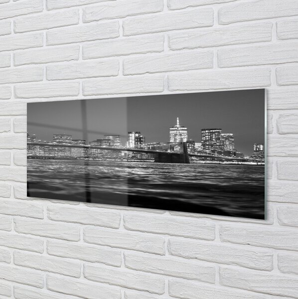 Tablouri pe sticlă Podul panorama râu