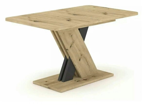 Masa extensibila EXEL, stejar artisan/gri antracit, PAL laminat, 140/1