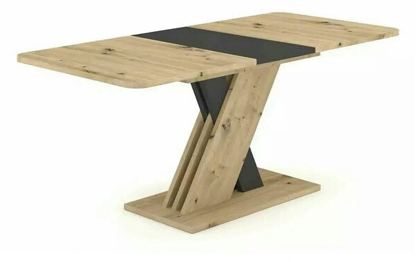 Masa extensibila EXEL, stejar artisan/gri antracit, PAL laminat, 140/1