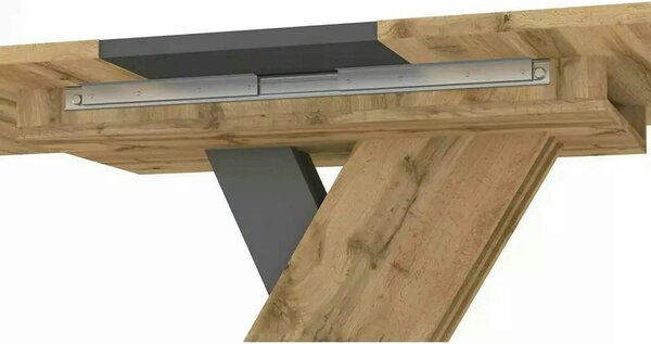 Masa extensibila EXEL, stejar artisan/gri antracit, PAL laminat, 140/1