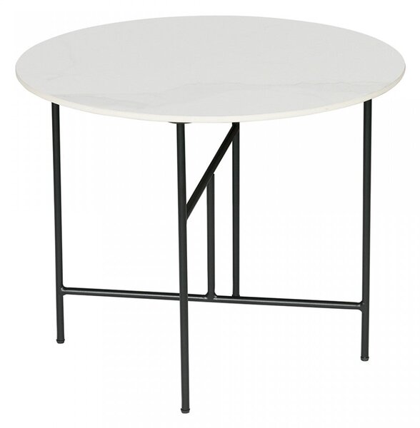 Masuta neagra/alba din portelan si metal pentru cafea 60 cm Vida