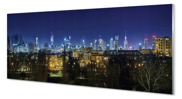Panouri de sticlă panorama de noapte din Varșovia