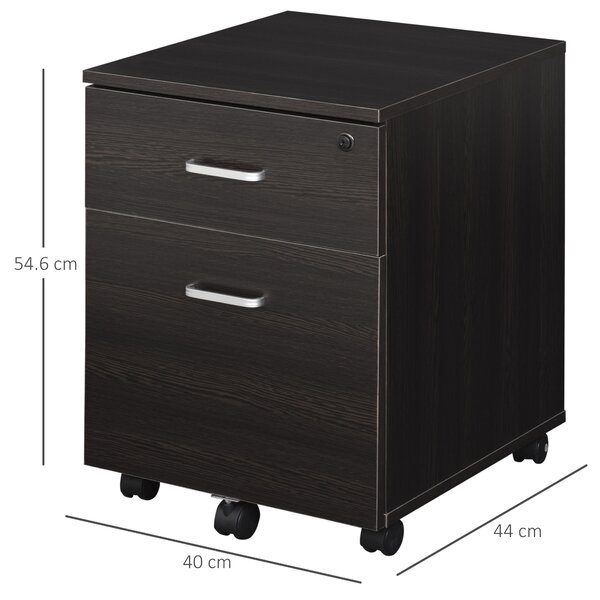 Vinsetto Dulap pentru Documente cu 2 Sertare, Mobilier de Birou Compact pentru Organizare Eficientă, 40x44x54.6cm, Design Modern | Aosom Romania