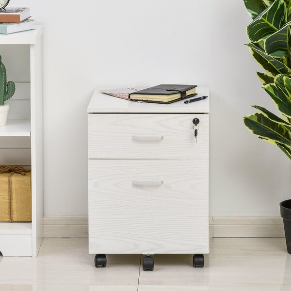 Vinsetto Organizator Documente, Dulap Depozitare Birou cu Blocare, 40x44x54.6 cm, Design Compact, Alb | Aosom Romania