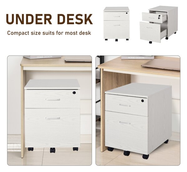 Vinsetto Organizator Documente, Dulap Depozitare Birou cu Blocare, 40x44x54.6 cm, Design Compact, Alb | Aosom Romania