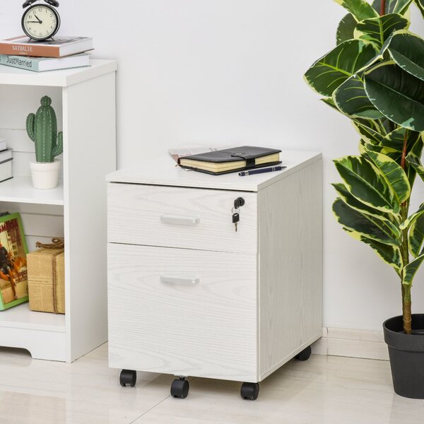 Vinsetto Organizator Documente, Dulap Depozitare Birou cu Blocare, 40x44x54.6 cm, Design Compact, Alb | Aosom Romania
