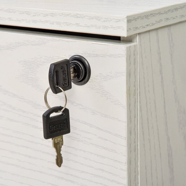 Vinsetto Organizator Documente, Dulap Depozitare Birou cu Blocare, 40x44x54.6 cm, Design Compact, Alb | Aosom Romania