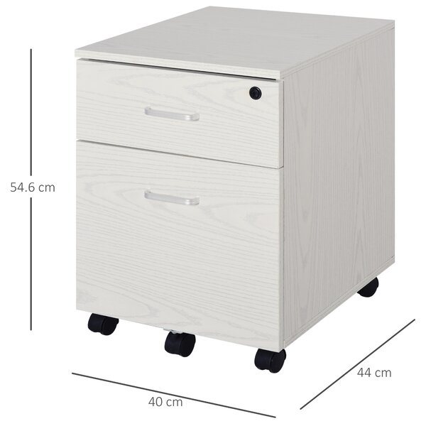 Vinsetto Organizator Documente, Dulap Depozitare Birou cu Blocare, 40x44x54.6 cm, Design Compact, Alb | Aosom Romania