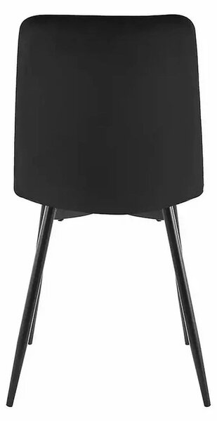 Scaun tapitat JERRY, negru, stofa catifelata/metal, 45x39x91 cm