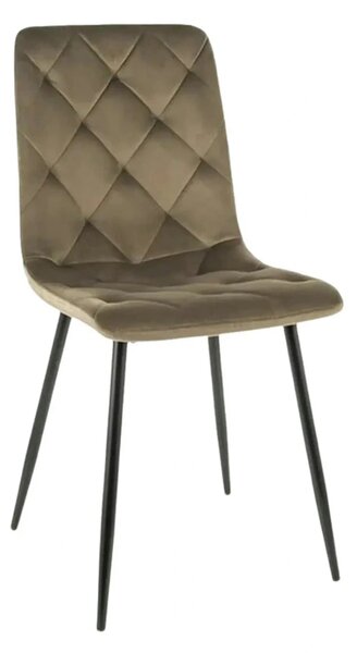 Scaun JERRY, verde maslin/negru, stofa catifelata/metal, 45x39x91 cm