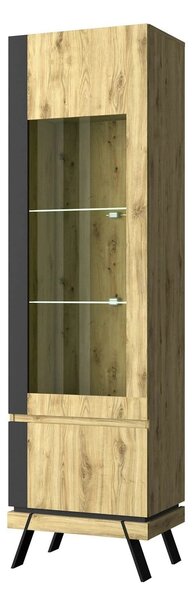 Vitrina STREET, stejar navarra, PAL laminat, 56x40x200 cm