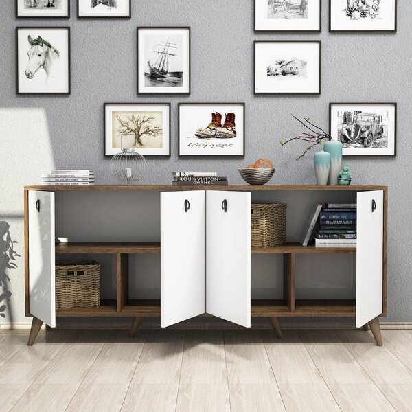 Consola Nowe cu 4 Usi, Nuc, 180x80x45 cm