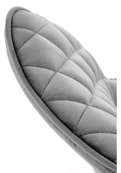 Scaun tapitat K520, gri/negru, stofa catifelata, rotativ, 45x63x80 cm