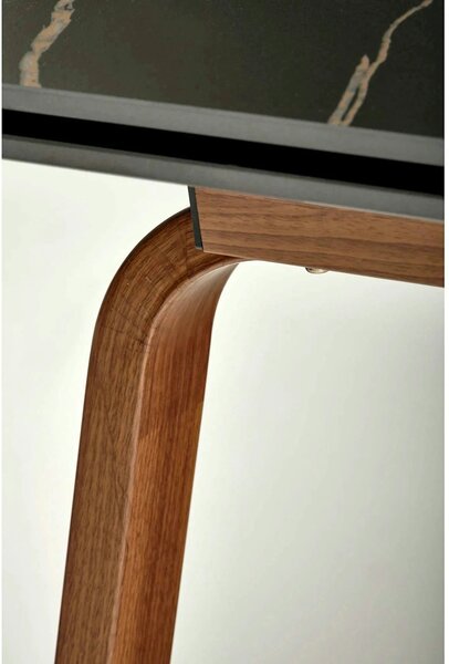 Masa extensibila LOZANO, maro/nuc, metal/piatra sinterizata, 140-200x8