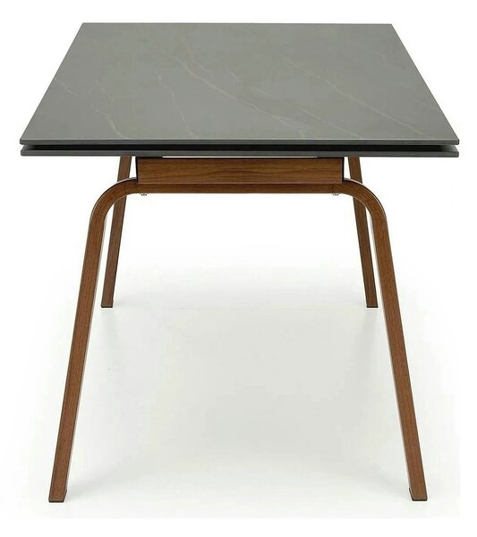 Masa extensibila LOZANO, maro/nuc, metal/piatra sinterizata, 140-200x8