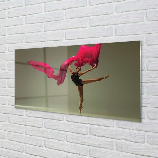 Tablouri pe sticlă Material roz Ballerina