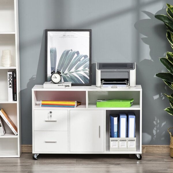 HOMCOM Mobilier Suport Imprimantă Dulapior Multifuncțional Design Compact și Elegant pentru Birou și Acasă | Aosom Romania