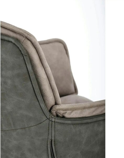 Scaun rotativ K523, gri/negru, stofa/piele ecologica, 61x61x85 cm