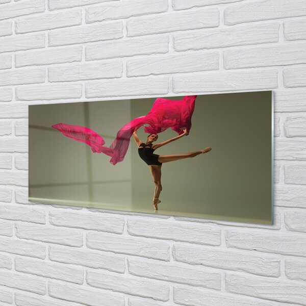 Tablouri pe sticlă Material roz Ballerina