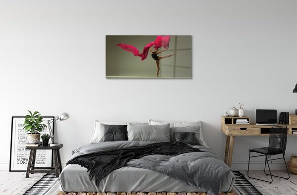 Tablouri pe sticlă Material roz Ballerina