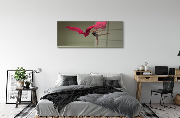 Tablouri pe sticlă Material roz Ballerina