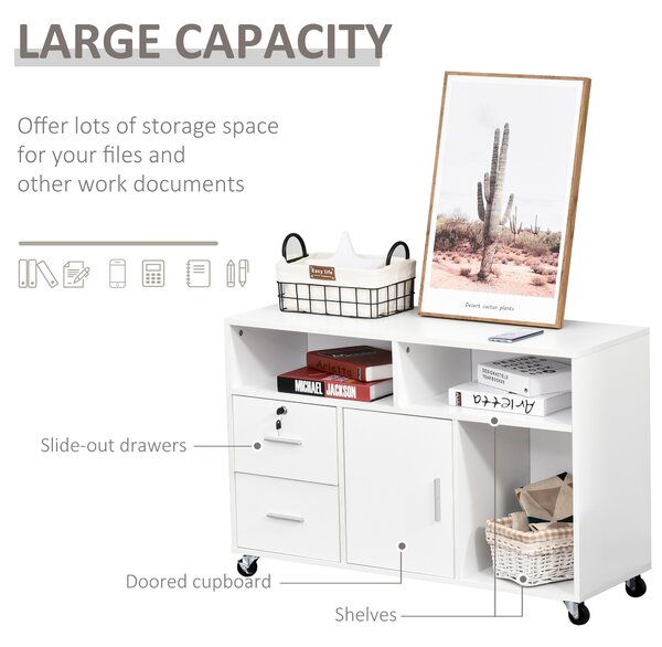 HOMCOM Mobilier Suport Imprimantă Dulapior Multifuncțional Design Compact și Elegant pentru Birou și Acasă | Aosom Romania