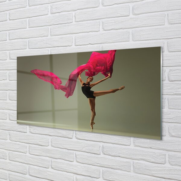 Tablouri pe sticlă Material roz Ballerina