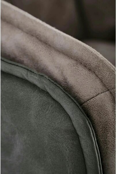 Scaun rotativ K523, gri/negru, stofa/piele ecologica, 61x61x85 cm