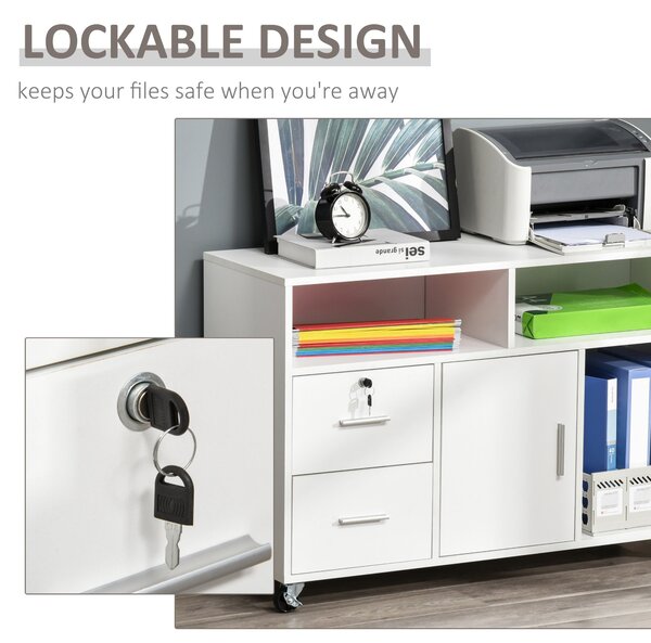 HOMCOM Mobilier Suport Imprimantă Dulapior Multifuncțional Design Compact și Elegant pentru Birou și Acasă | Aosom Romania