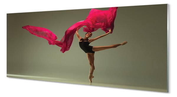 Tablouri pe sticlă Material roz Ballerina