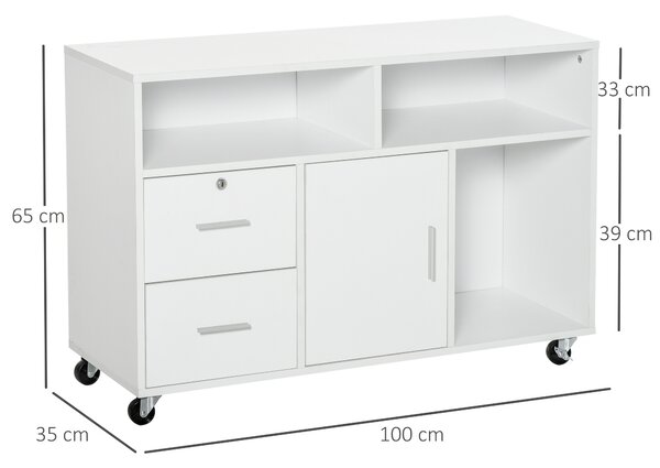 HOMCOM Mobilier Suport Imprimantă Dulapior Multifuncțional Design Compact și Elegant pentru Birou și Acasă | Aosom Romania