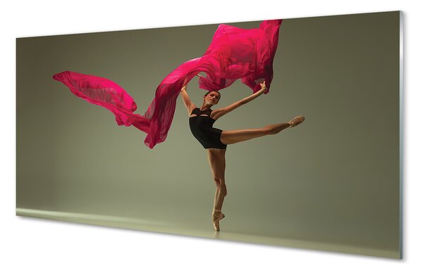 Tablouri pe sticlă Material roz Ballerina