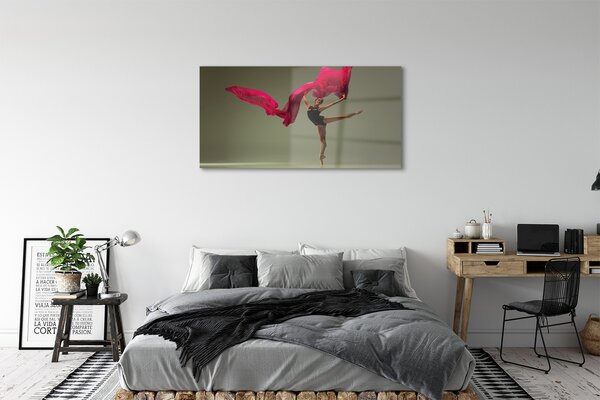 Tablouri pe sticlă Material roz Ballerina